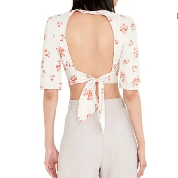 NWT Bardot Print Tie Back Crop Top - Picture 2 of 5